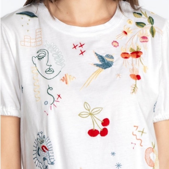 Johnny Was Cleo Short Puff Sleeve Tee - Picture 3 of 12